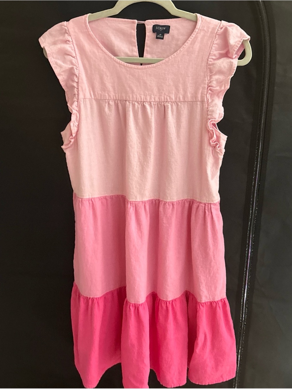 J. Crew Linen Blend Tiered Dress